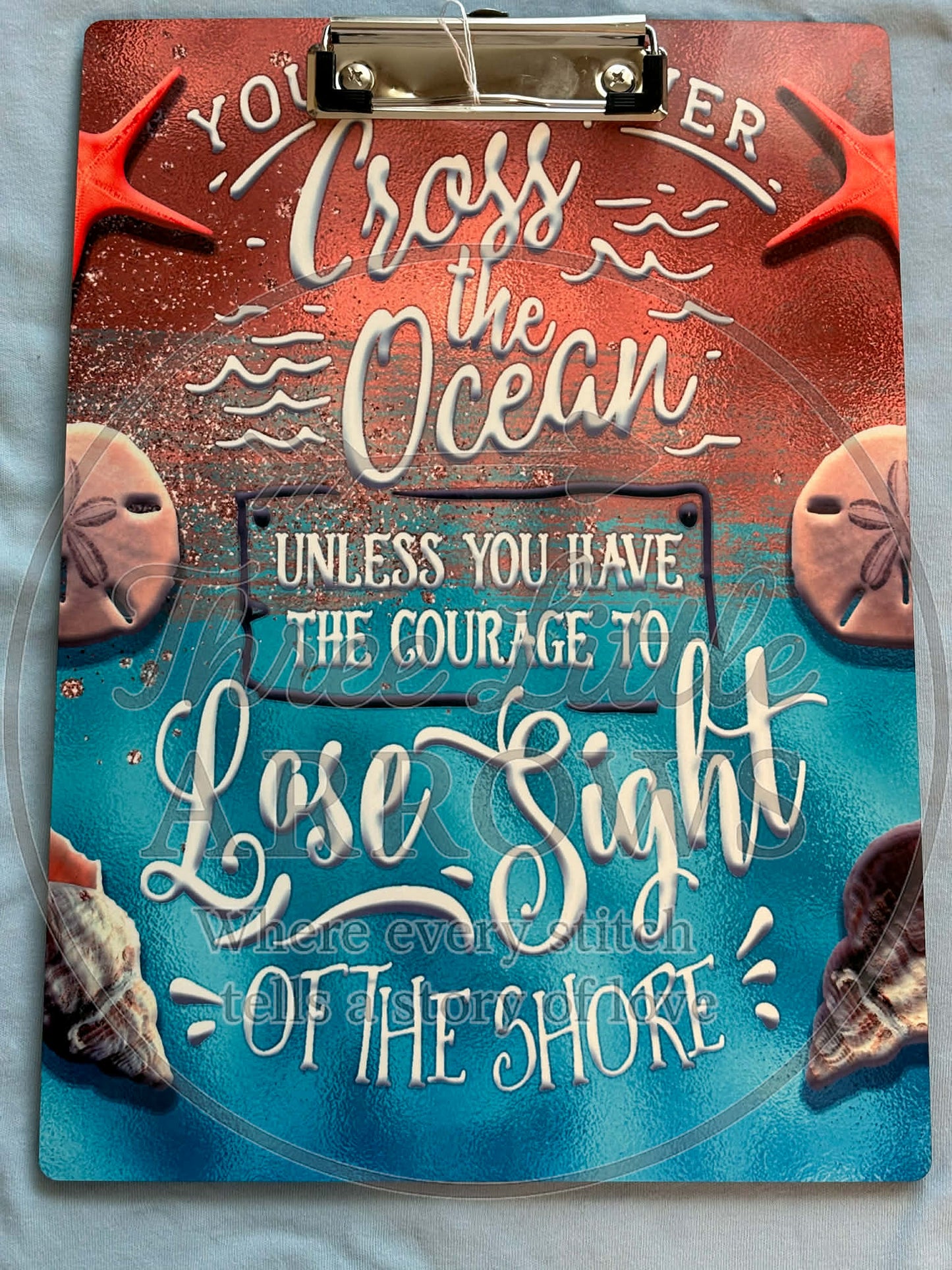 “Cross the Ocean” Inspirational Coastal Clipboard