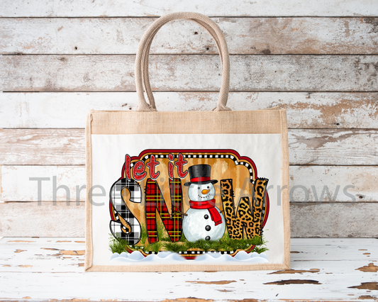 Let it Snow Burlap Bag