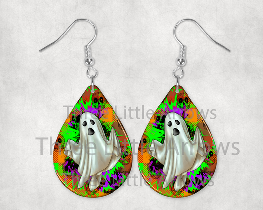 Spooky Ghost Teardrop Earrings