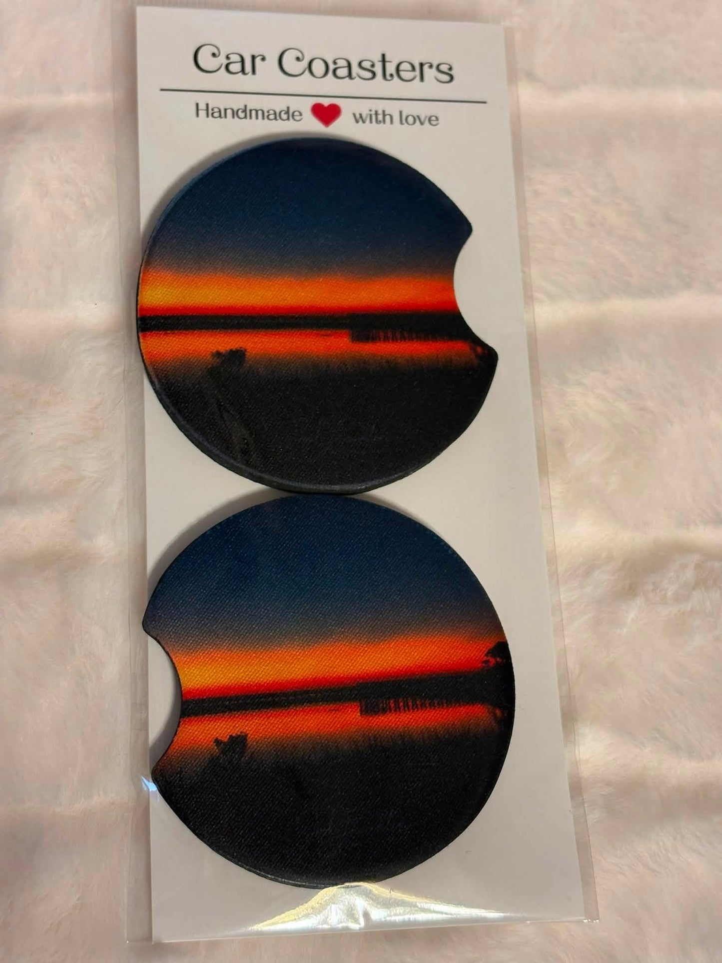 The Color of Quiet – Dauphin Island Sunset Car Coasters