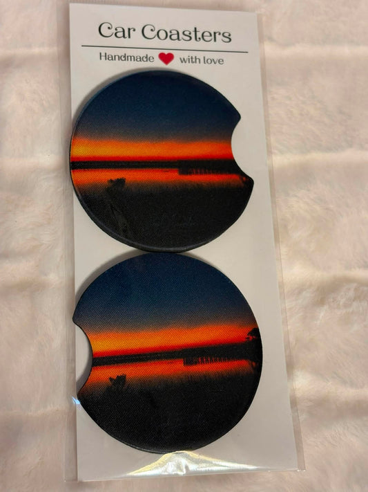 The Color of Quiet – Dauphin Island Sunset Car Coasters