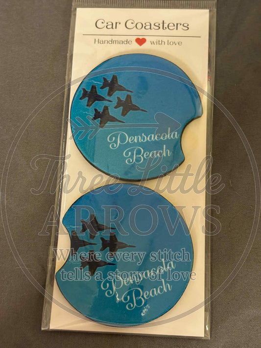 Blue Angels Beach Car Coasters