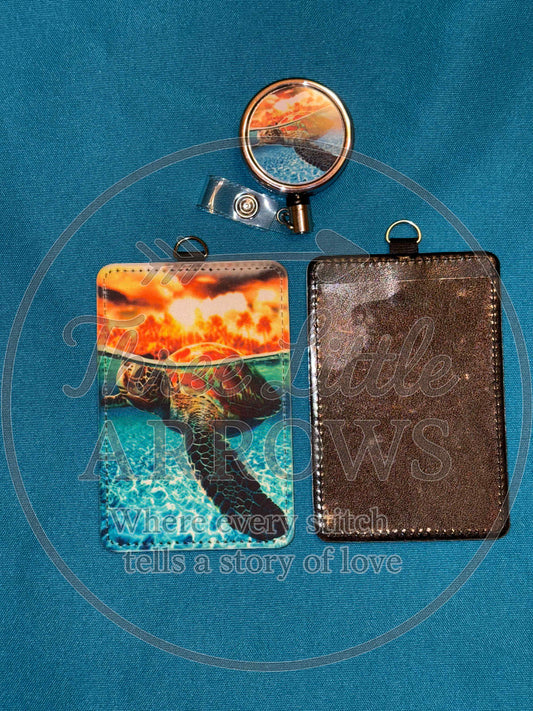 Sea Turtle Badge Holder & Reel Set