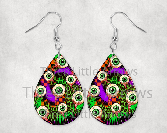 Creepy Eyeball Teardrop Earrings