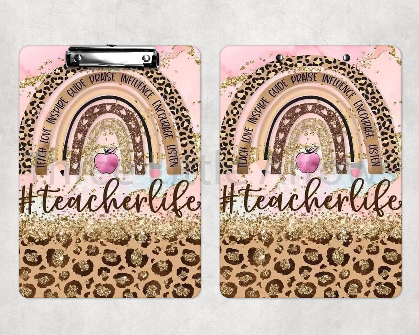 #TeacherLife Rainbow Leopard Teacher Clipboard