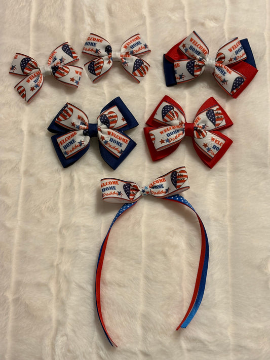 Welcome Home Daddy Hair Bows