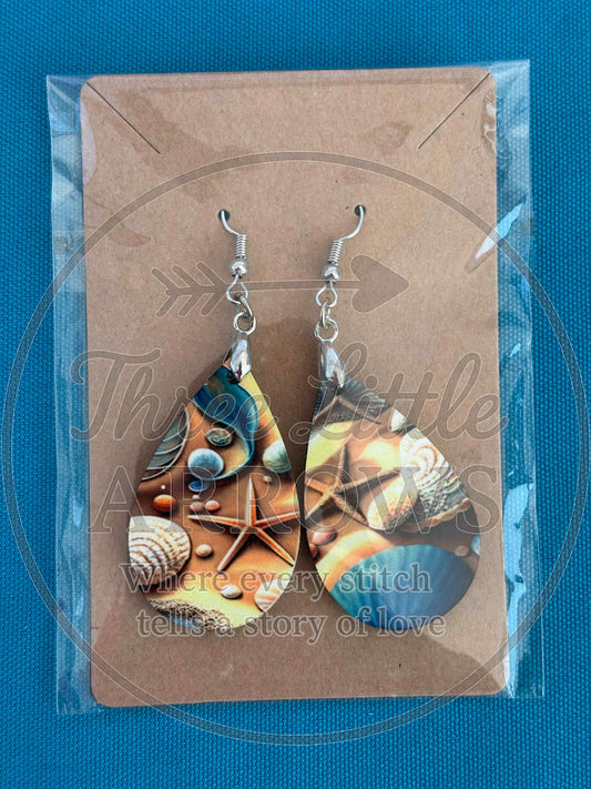 Seashell & Starfish Ocean Earrings