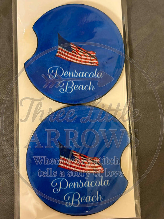 Pensacola Beach American Flag Car Coasters