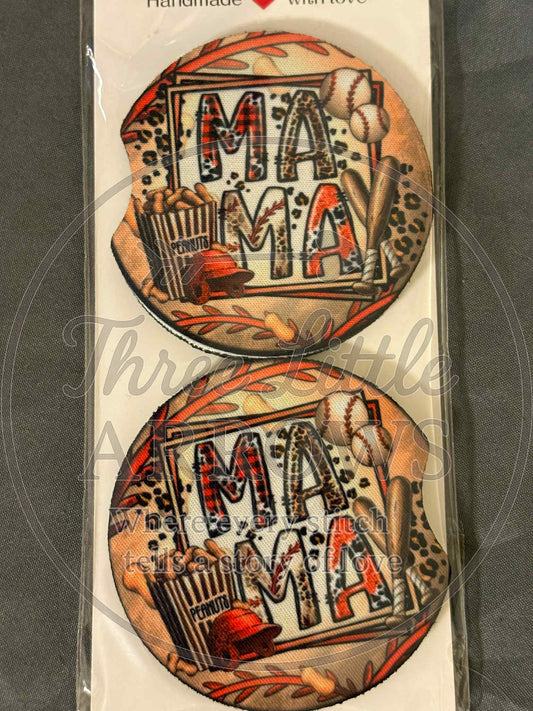Baseball/Softball Mama Car Coasters